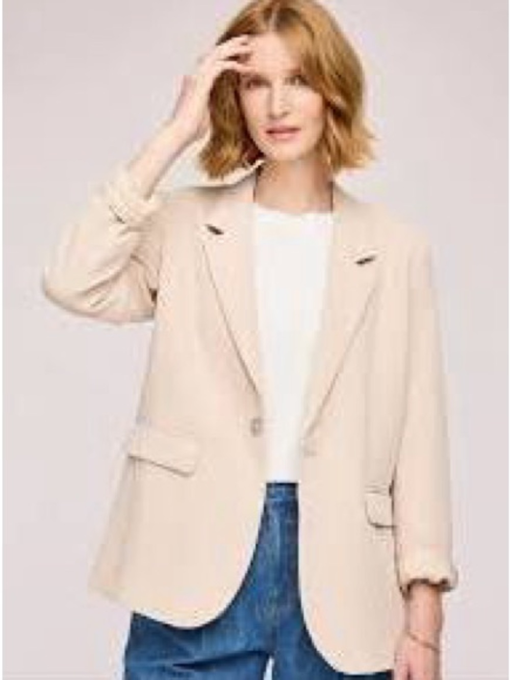 Gentle Fawn Tailored Crepe Notched Lapel Blazer Jacket Small